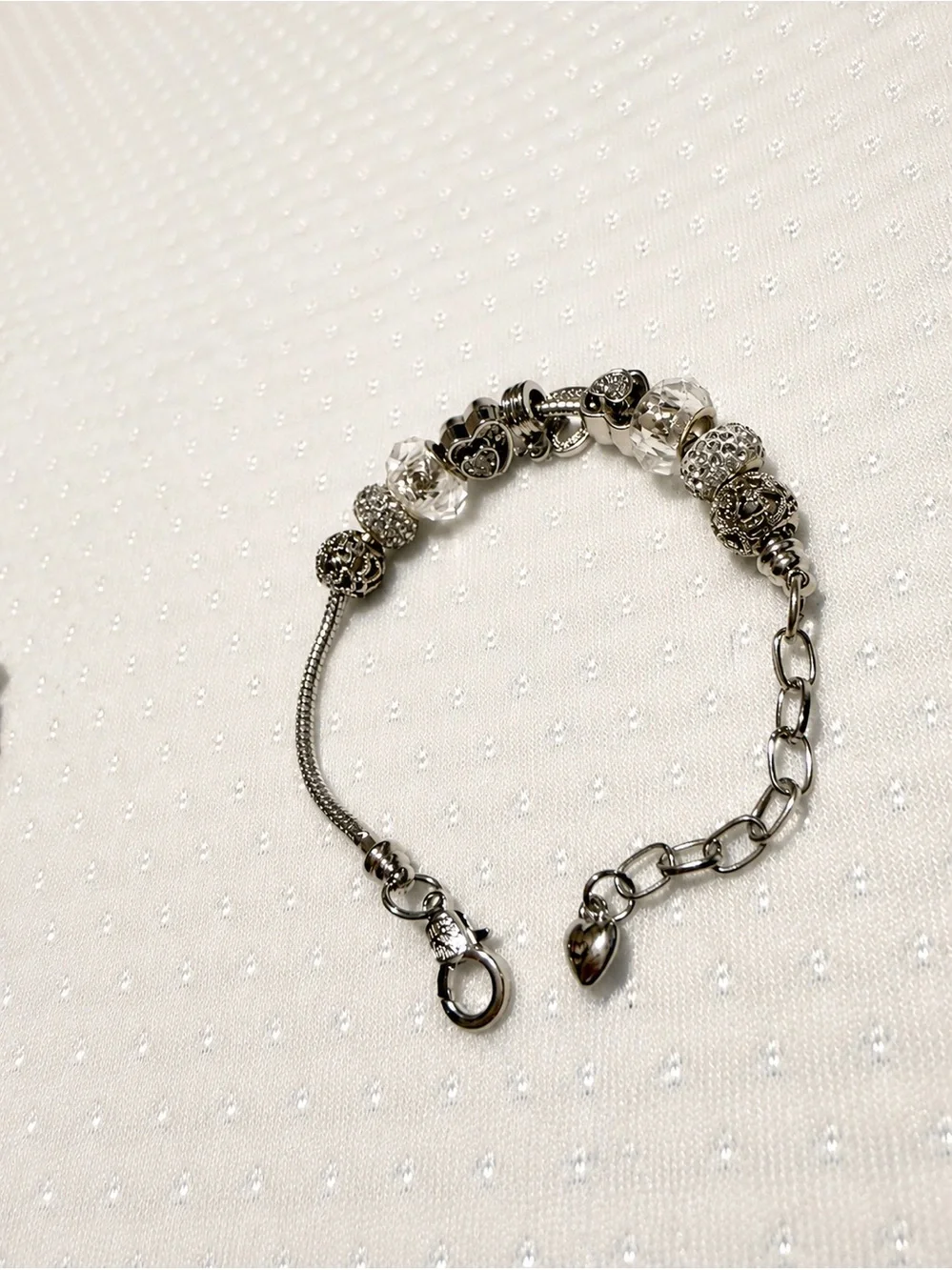 Silver Charm Bracelet Set – Elegant, Sparkling & Timeless